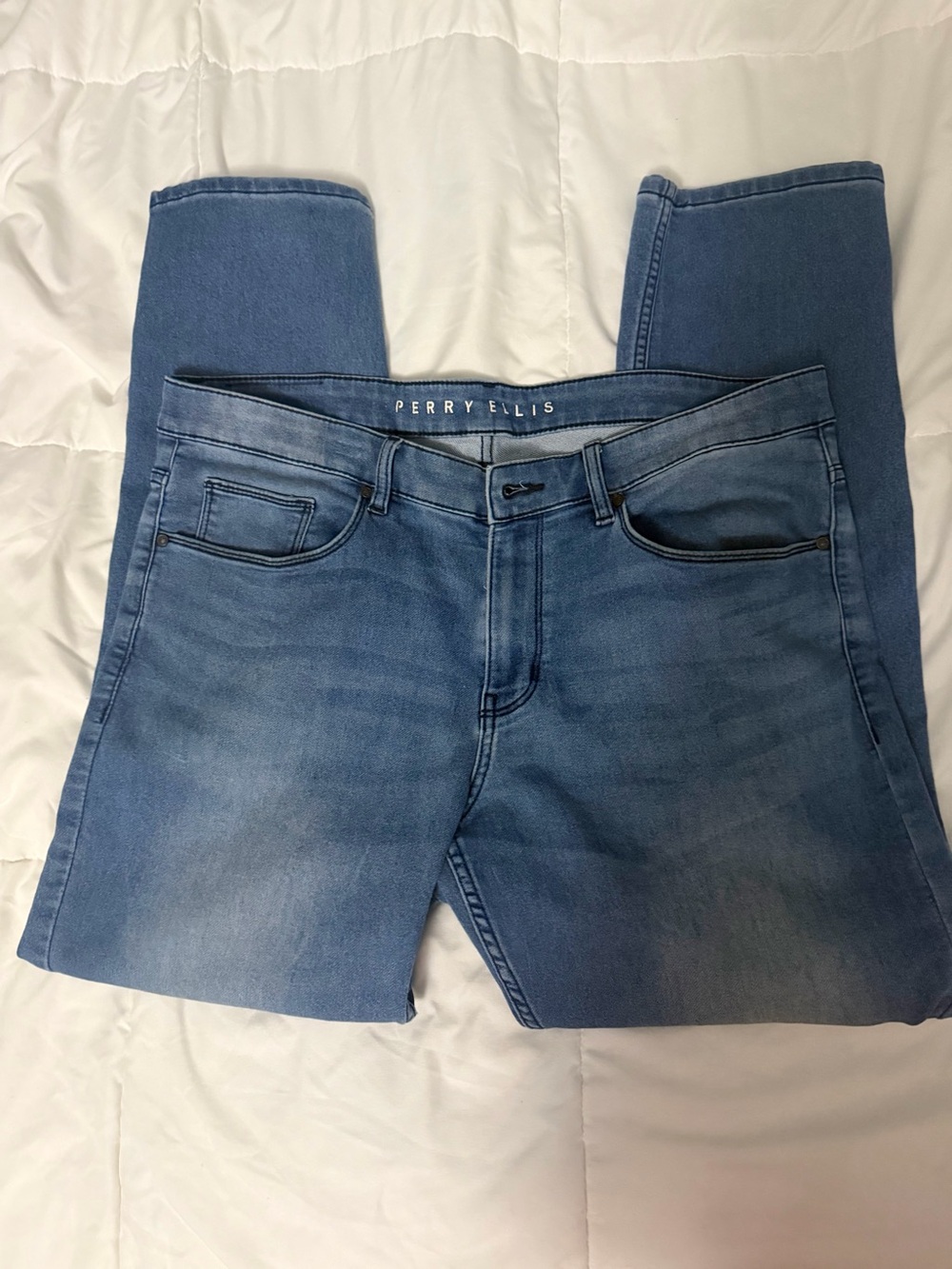 Perry Ellis Men’s Blue Slim Straight Jeans 36x30